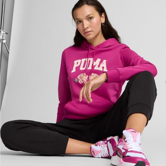 Puma Pink Floral Hoodie - Picture 3 of 5